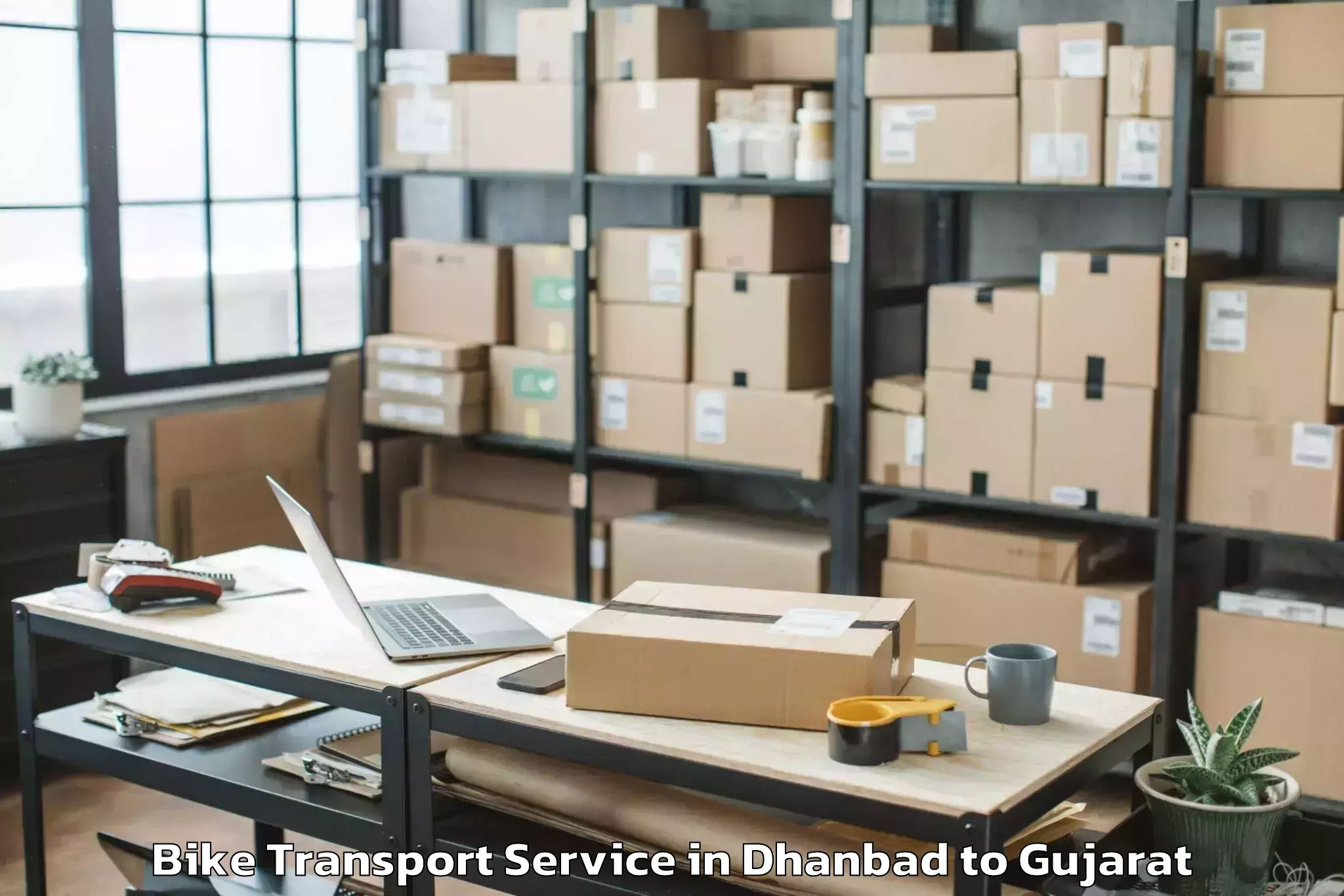 Expert Dhanbad to Santrampur Bike Transport